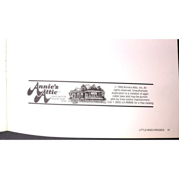 Vintage Annie's Attic Little Miss Crochet Dress Pattern Booklet 87H10 Young Girl - Picture 3 of 3